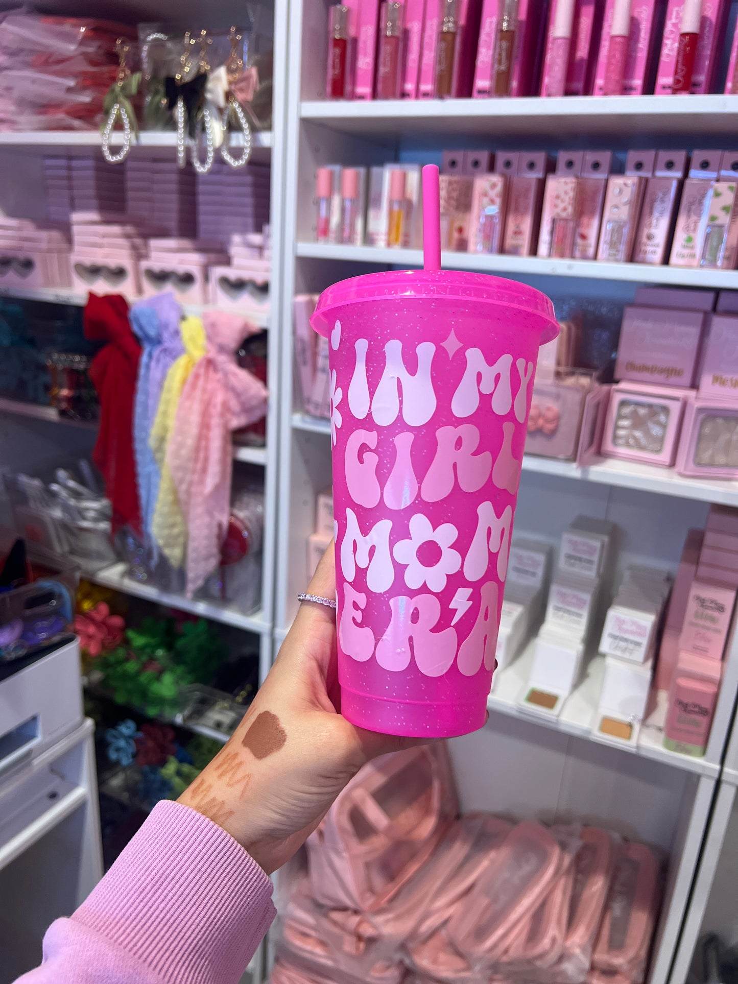 24oz Cup In My Girl Mom Era (Pink)