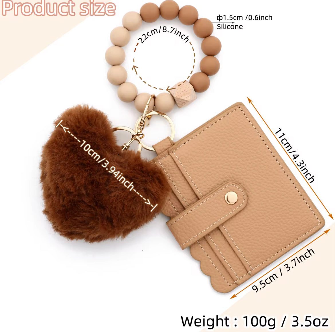 Cardholder Wallet Wristlets With Heart