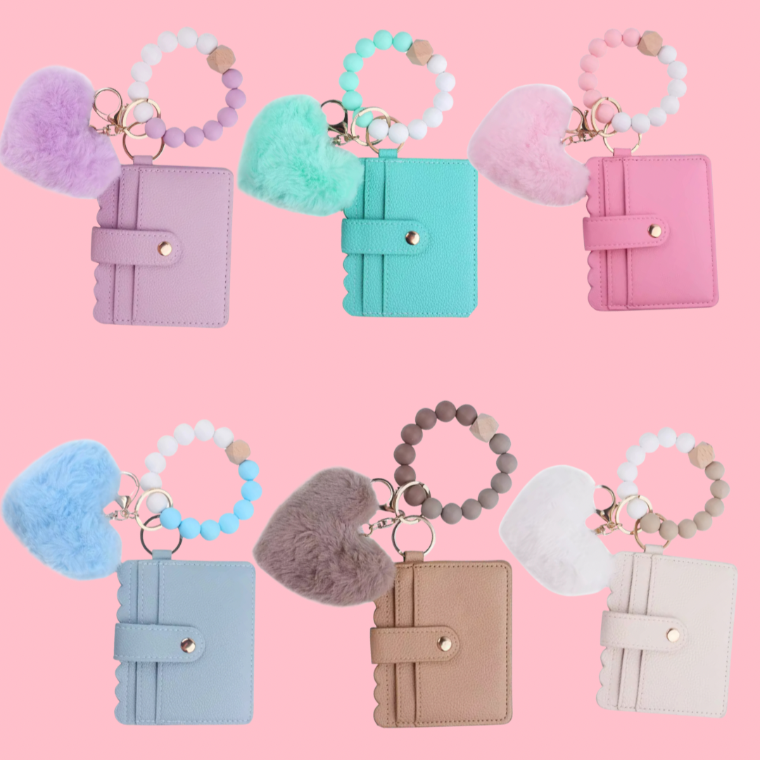 Cardholder Wallet Wristlets With Heart