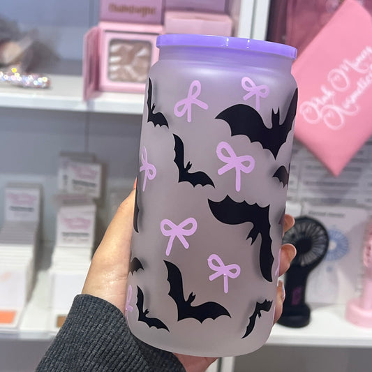 16oz Frosted Glass Cup (Premade)
