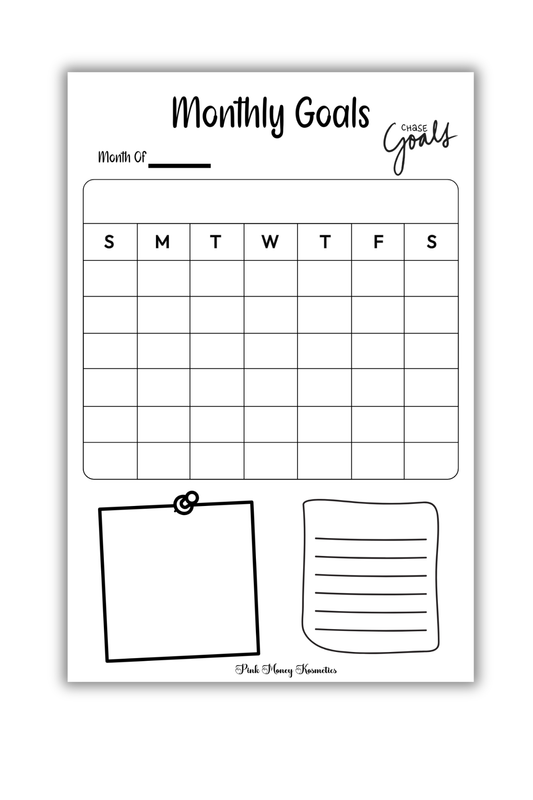 Monthly Goals Tracker (Digital Files)