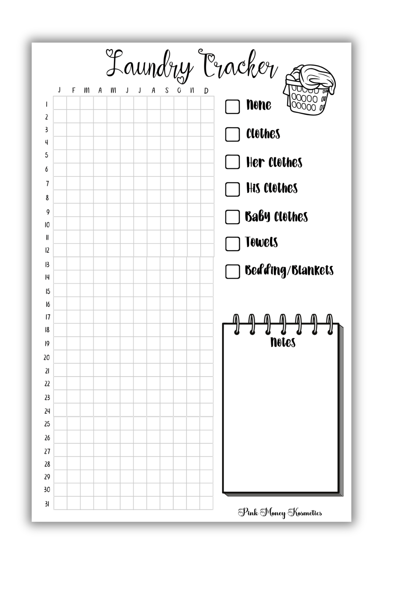 Laundry Tracker (Physical File)