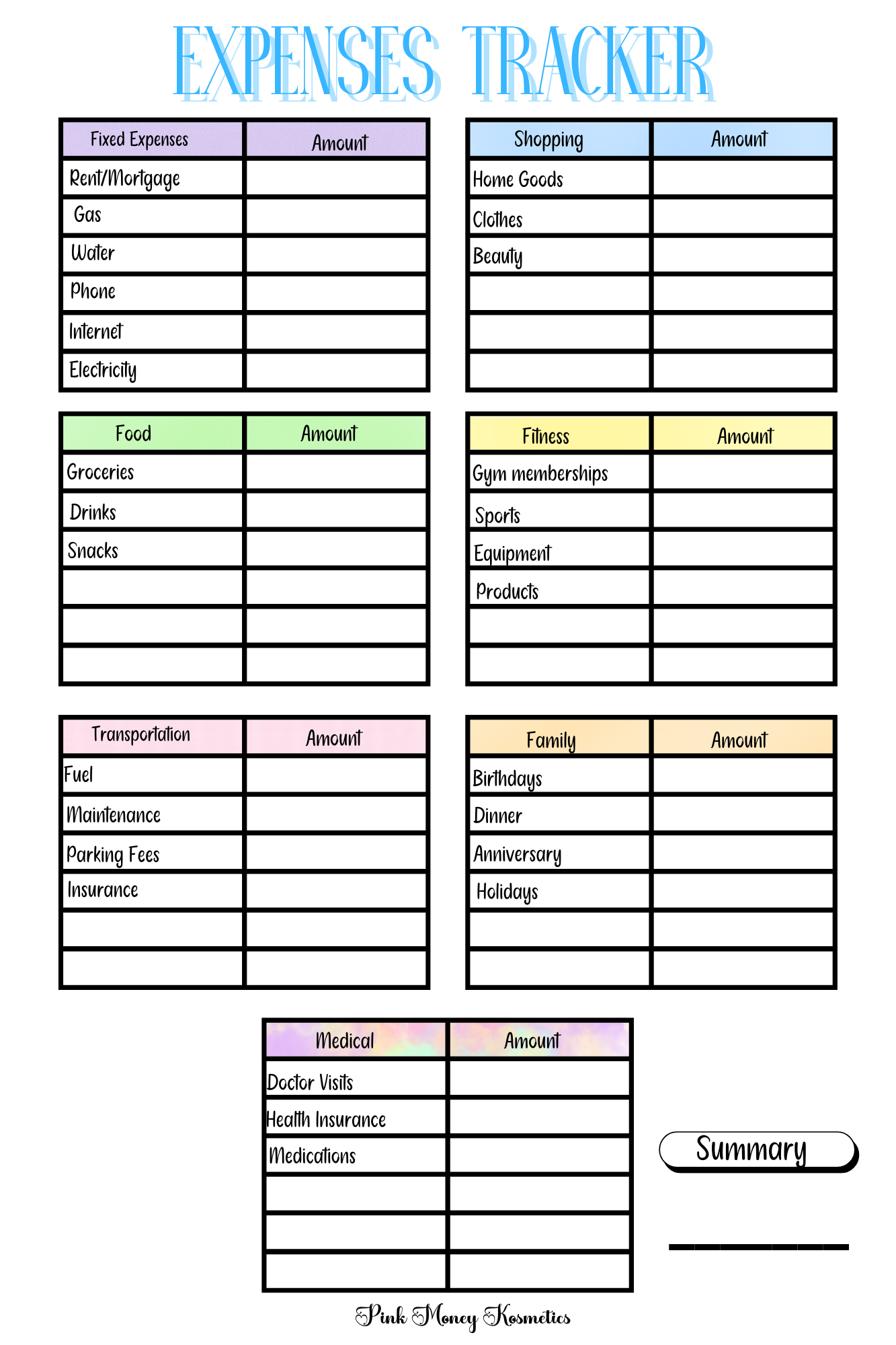 Expenses Tracker (Digital File)