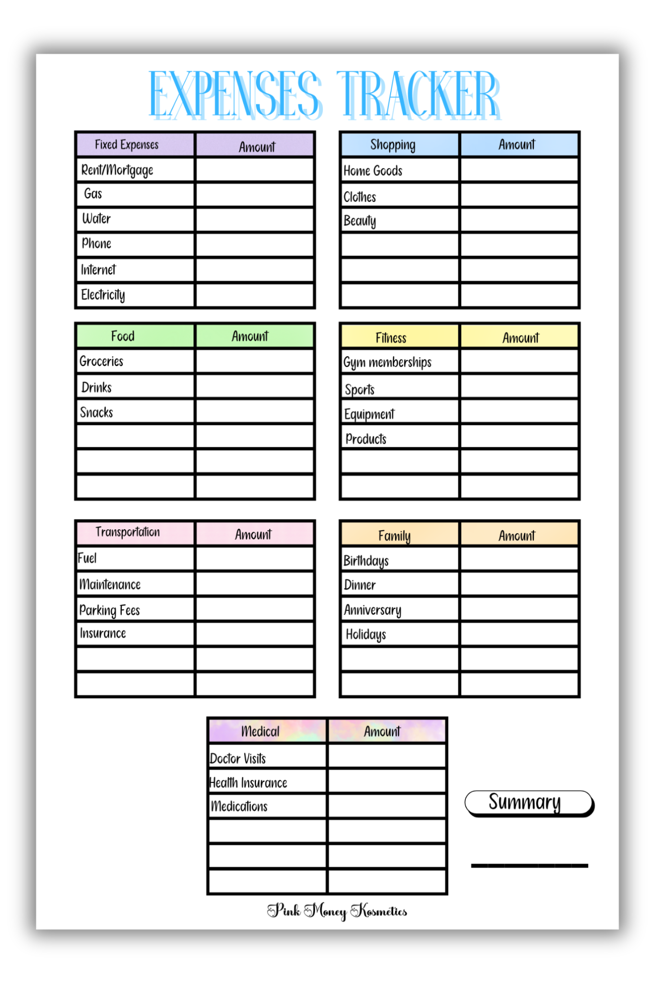 Expenses Tracker (Digital File)