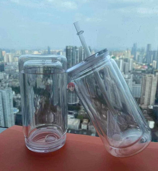 16oz Plastic Snow Globe Cup Clear Lid