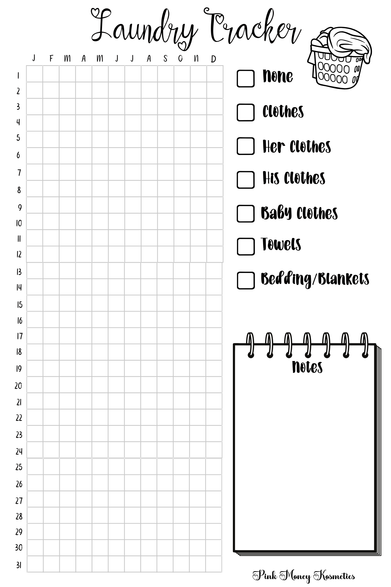Laundry Tracker (Digital File)