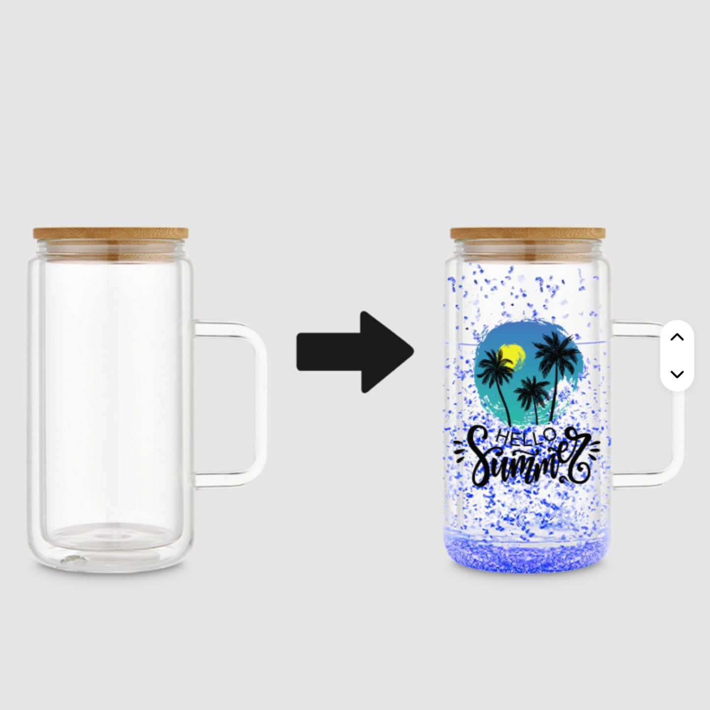 16OZ Snowglobe Glass Cup With Handle (WILL BE MADE ON LIVE)