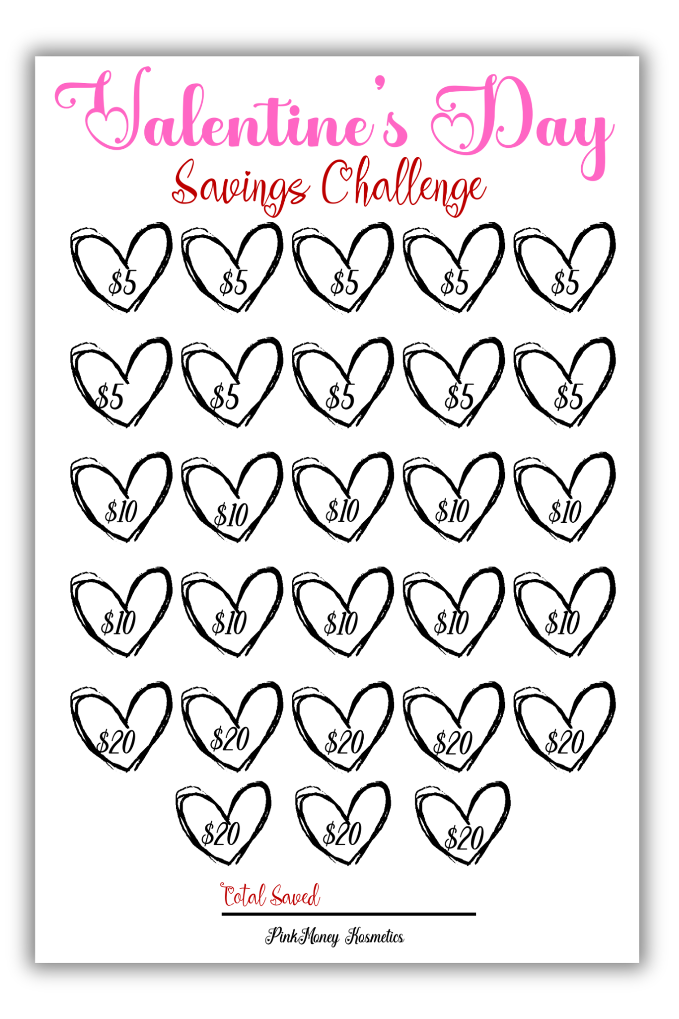 Valentines Day Saving Challenge (Digital File)