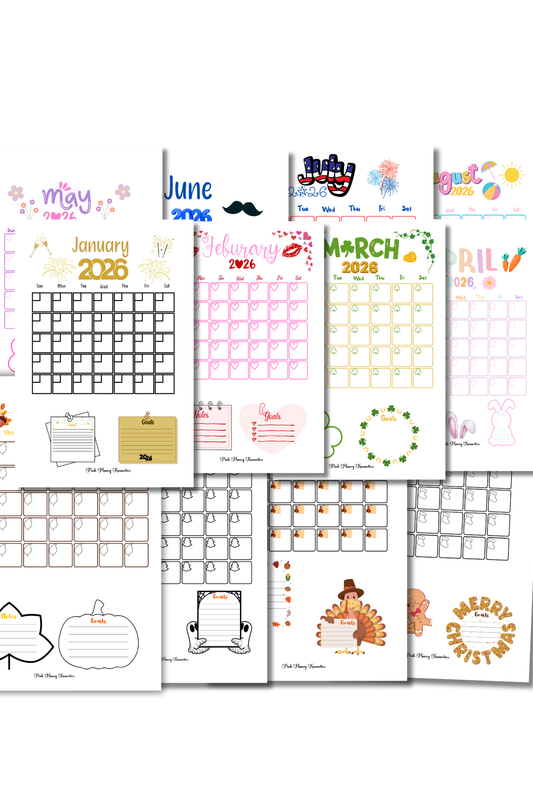 2026 Calender Pages (Physical Pages)